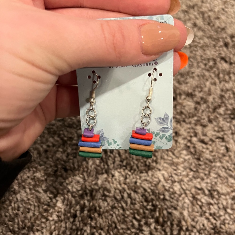 Hand made book earrings